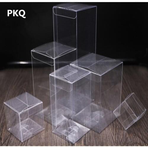 20Pcs/Lot Transparent Party Candy Box Birthday Gift Packaging Box Clear Square PVC Gift Box Birthday Party Chocolate Boxes