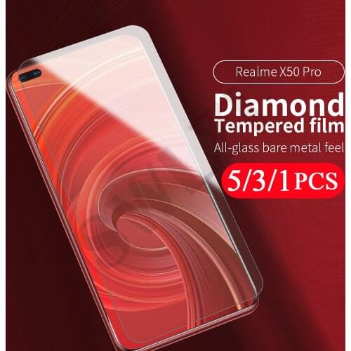 5-1Pcs for Realme X50 Pro X50m 8 5G 7 7i 6 6i 6S 5 5i 5S tempered glass phone screen protector protective film glass smartphone