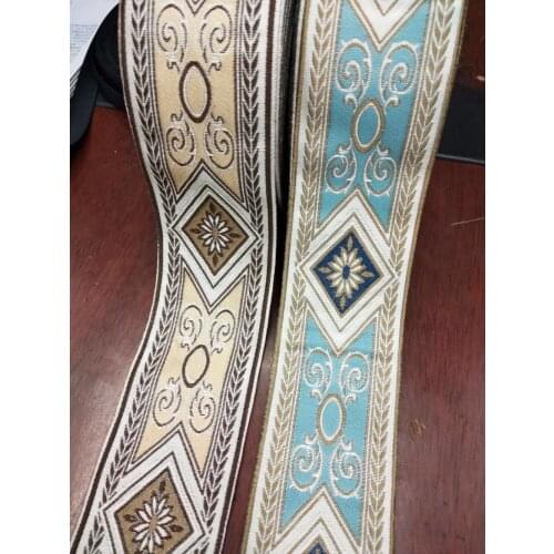 5yards/lot wide 6cm Woven Jacquard Ribbon classical geometric design clothing accessory LS-414