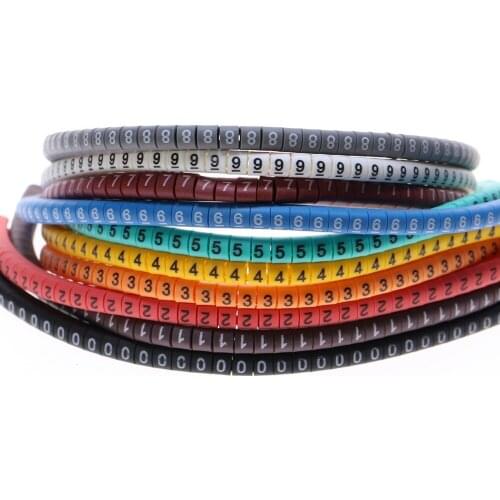 500Pcs 0 to 9 number Cable Wire Marker EC-0 1.5mm2