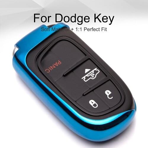Car Accessories Key Fob Case Cover Styling Soft TPU for Dodge Ram 1500 Journey Caliber Challenger Charger Nitro Keyring Chain