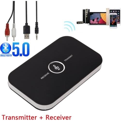 B6 Bluetooth 5.0 Transmitter Receiver Wireless Audio Adapter For PC TV Headphone Car With 3.5mm 3.5 AUX Music Receiver Sender