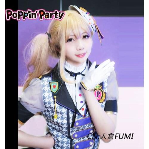 Bang Dream! Ichigaya Arisa Cosplay Costume Anime Poppin’Party Dresses Christmas Halloween Free shipping CG489