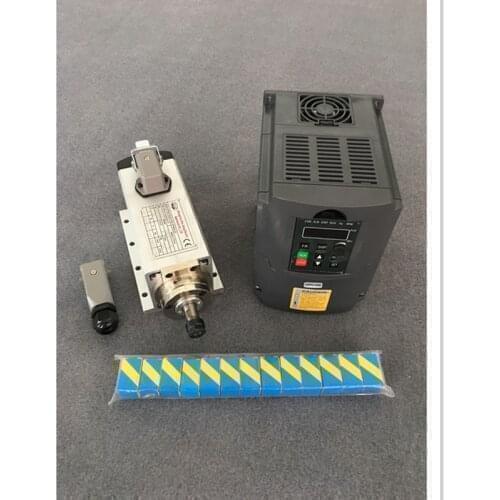 Free Shipping 1.5Kw Air Cooled Spindle Motor + 110V/220V /380V Inverter + 1 Set Er11 for Cnc