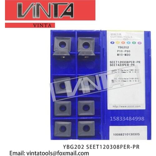 Free shipping high quality 10pcs/lots YBC302 YBM351 YBG102 YBG202 YBG302 SEET120308PER-PR cnc carbided milling inserts