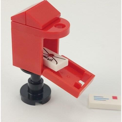 Letter Box City Series Bricks Model Toys Red Locking Creators Blocks Building Kids MOC DIY Bricks Figures City Series Letter Box
