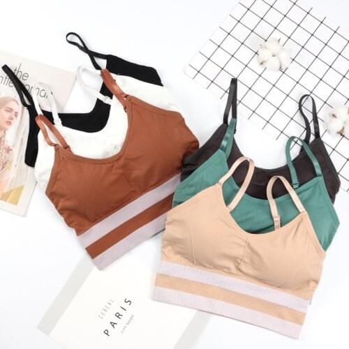 Sexy Stripe Lingerie Brassiere Woman Without Underwire Push Up Bra Womens Frameless Casual Fitness Bra Suspender 2020 New