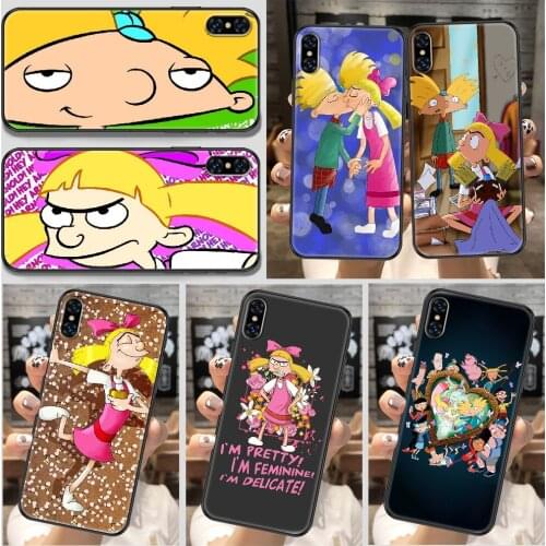 Cartoon Hey Arnold Phone Case For iphone 5 5S SE 2 6 6S 7 8 11 12 Mini Plus X XS XR Pro Max black silicone Etui tpu coque