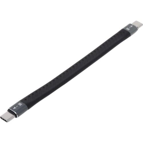 For Thunderbolt 3 Data Cable High Speed 10/40Gbps Transmission Speed Soft USB-C to USB-C Charging Cord Line 15cm Black Chip T84C