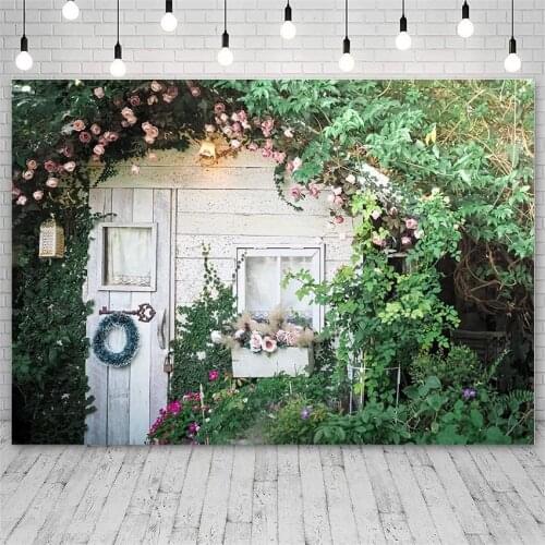 Avezano Backdrops Spring Tree Green Leaf Flower House Nature Photography Backgrounds For Photo Studio Photozone Photocall Decor