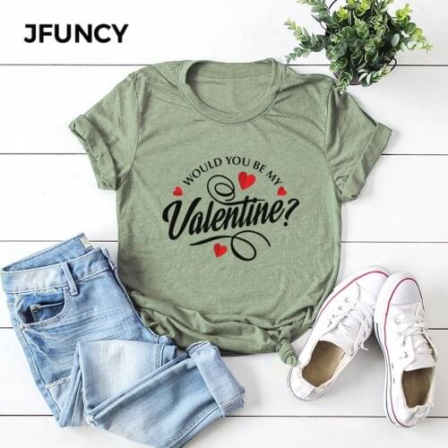 JFUNCY 100% Cotton Plus Size T-Shirt New Print Woman Shirt Casual Women Tshirt Female Short Sleeve Tees Summer Mujer Tops
