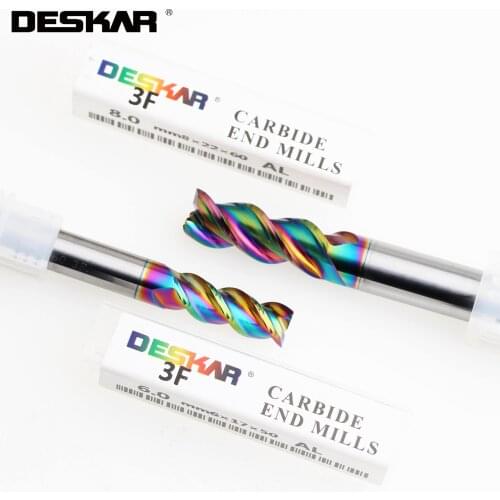 1PC DESKAR 3F 10x10x27x75L AL Endmills CNC Lathe Cutter Cutting Tools End Mill For Aluminum
