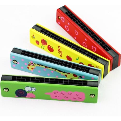 16 Holes Cute Harmonica Musical Instrument Montessori Educational Toys Cartoon Pattern Kids Wind Instrument Children Gift Kids