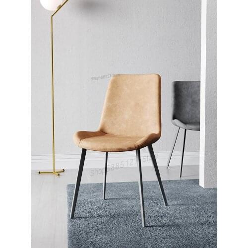 Minimalist Dining Chair Home Modern Minimalist Nordic Light Luxury Creative Leather Chair Casual Nordic Style Backrest Stool Per