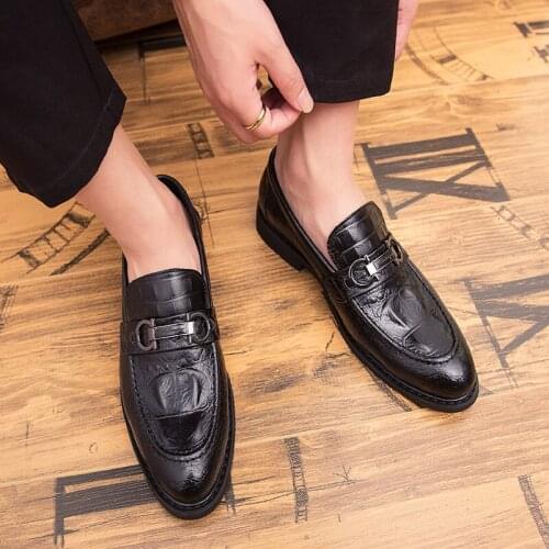 Brand spring and autumn mens shoes high quality comfortable and stylish simple Lok Fu shoes breathable waterproof non-slip