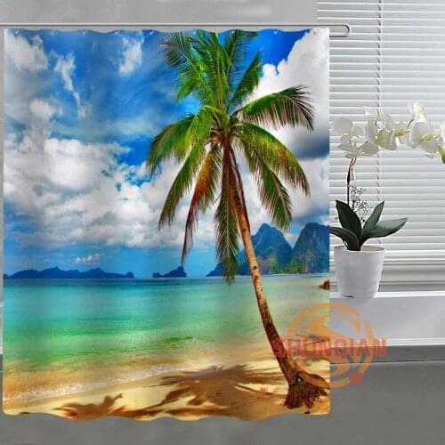 New arrival sea sky beach Custom Shower Curtain Bathroom Fabric For Bathroom Decor Bathroom Curtain Acceptable Custom H03d26v74