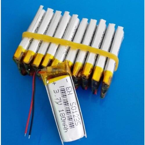 Wholesale 10 pcs 3.7V 180mAh 501235 lipo lithium polymer rechargeable battery power for MP3 bluetooth speaker headset 5x12x35mm
