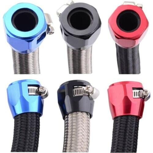 Finishers Aluminum Hose Connectors Hose Clamps Cooling System AN4 6 8 10 12 Oil Fuel Hose Clamp End Finisher HEX
