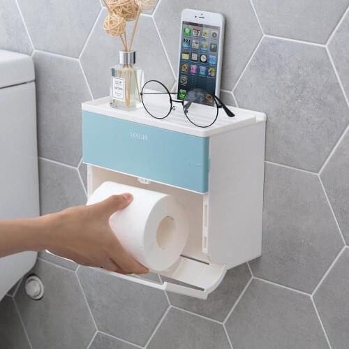 Bathroom Shelf Wall Mount Tissue Box Shower Caddy Toliet Paper Holder Storage Rack Napkin Holder Bathroom Organizer H&JOY
