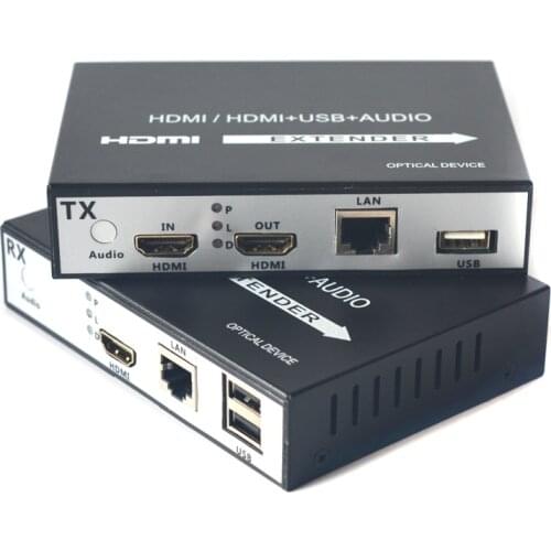 HDMI Extender Converter, HDMI over RJ45 CAT5/6 Network cable Up 150M(452FT), with KVM USB2.0 and loop out
