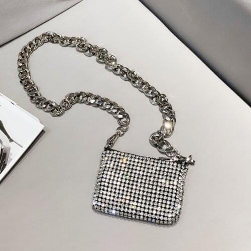 Luxury Women Totes Ins Thick Metal Chain Shoulder Bag Bike Wallet Mini Bag Coin Purse Fashion Women Bag Diamond Crossbody Bags