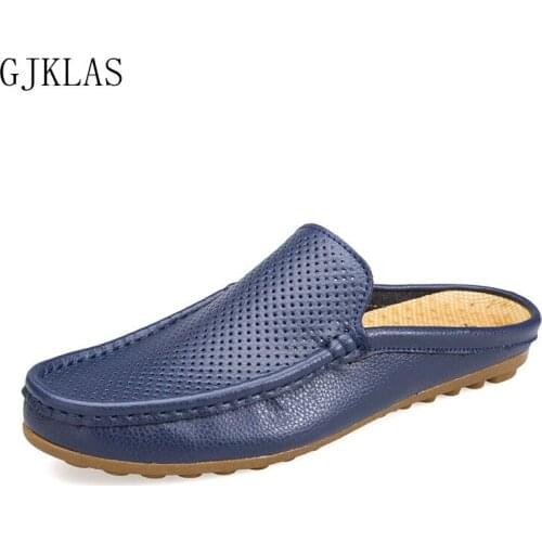 Real Leather Slippers for Men High Quality Beach Slippers Summer Men Casual Shoes Sandales Hommes Cuir Mens Slippers Outdoor