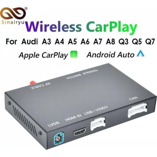 Sinairyu Wireless Carplay Decoder Interface box For AUDI A6/A7/S6 Original Screen Update MMI system Support Android Auto