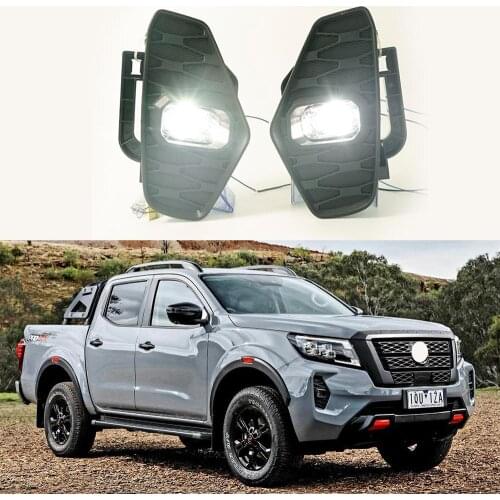 For Nissan Navara NP300 2021 Nueva D23 LED DRL Front Bumper Fog Light Lamp