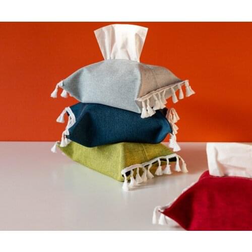 Fabric Tissue Box Cover Napkin Holder Pumping Napkin Cover Paper Box For Kitchen Car Offices Bar Toilet Tissue Case Container