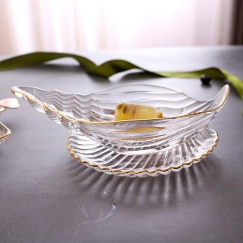 Creative Phnom Penh transparent glass plate ocean series dish tableware set fruit plate snack dessert cake plate