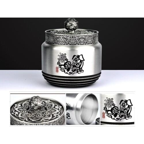Pure Tin Urn,Twelve Chinese Zodiac Casket,Pet Dog/Cat Casket, Memorial Ashes Cremation Holder Urn, Pet Keepsake