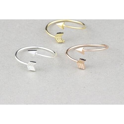One Direction Arrow Rings For Women Bff Gift Aneis Feminino Minimalist Jewelry Rose Gold Color Bague Adjustable Knuckle Ring Men