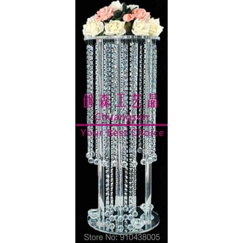 Tall Acrylic Crystal Table Centerpiece Wedding Chandelier Flower Stand Wedding Decoration Center Piece,Party Deco Flower Holders