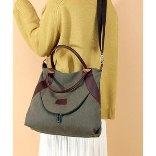 2020 New High Quality Women Handbag Casual Large Capacity Hobos Canvas Bag Hot Sell Female Totes Solid Shoulder Bag