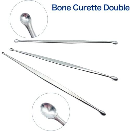 1PCS Bone Curette Double End Oval and Round Veterinary orthopedics Instruments