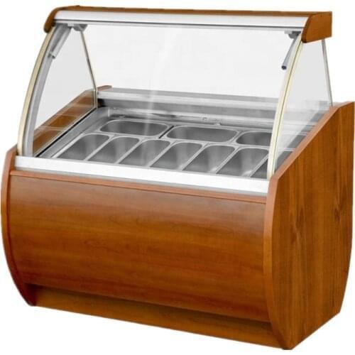 10 Pans Auto Defrosting Cheap Ice Cream Display Freezer Commercial acrylic display fridge showcase CFR BY SEA