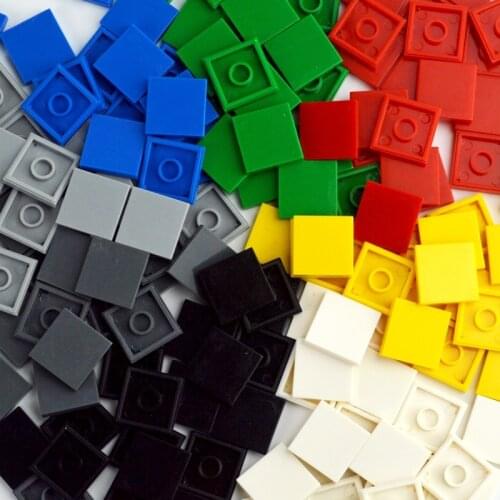 100pcs DIY Building Blocks Thin Figure Bricks Smooth 2x2 Educational Creative Size Compatible all Brand Toys for Children