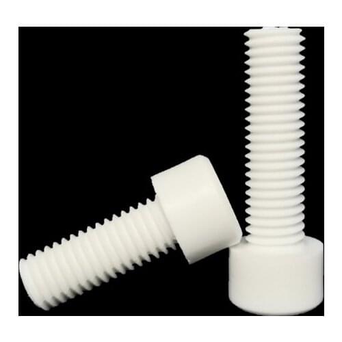 100pcs M3 M4 M5 allen bolts hexagon socket cylinder cup screws head PP polypropylene male screws plastic screw 6mm-35mm length