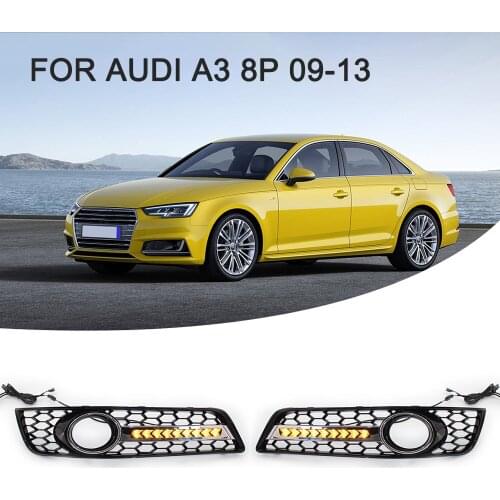 2pcs Left and Right Front Bumper Fog Light Lamp Grille Fog Lamp Cover car styling for AUDI A3 8P 09-13