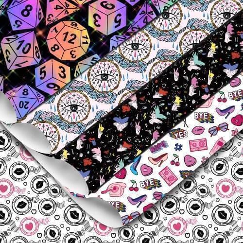 20*33cm Geometric Patterns Lips High Heels Doodle Faux Synthetic Leather Fabric For Bows Gift Box Crafts DIY Accessory,1Yc18887