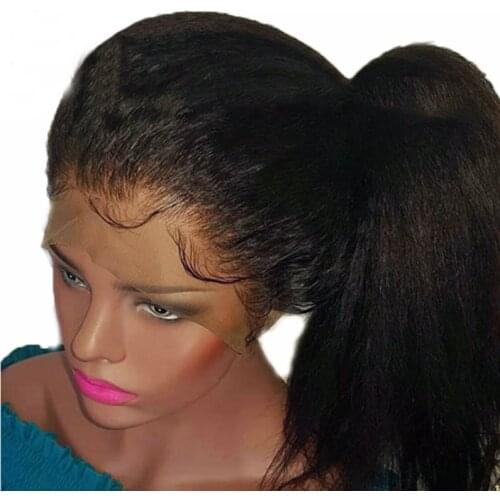 Long Kinky Straight Black Dark Brown Wigs Synthetic Lace Front Wig for Women Cosplay/Birthday Party Red Orange Blonde Daily Hair