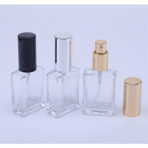 30ml 50Ml high quality glass perfume bottle atomizer perfume bottle transparent spray bottle crystal transparent square 200pcs