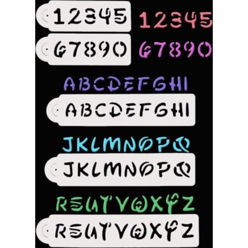 5pc Letter And Number Stencil DIY Decor Graffiti Painting Template Scrapbook Album Embossing Accessories Office School Supplies