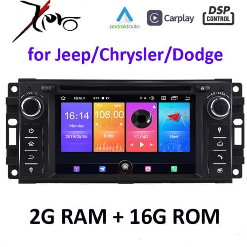 6.2" 1Din MT8321 Android10.0 2G+16G Car Stereo DSP CarPlay&Auto GPS TPMS DAB+for Jeep Grand Cherokee 300C Journey Caliber