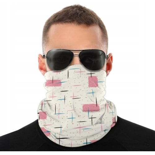 Atomic Pink Magic Scarf Half Face Mask Fashion Tube Scarf mid century modern Neck Bandanas Protective Headband Biking Camping