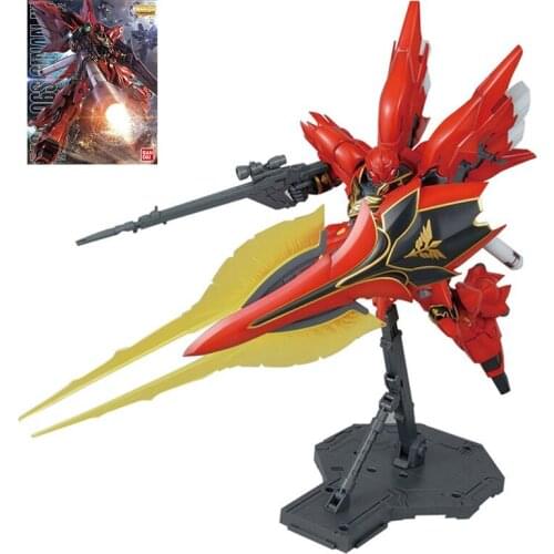 BANDAI Gundam Sinanju MG 1/100 OVA Anime Ver. with Rocket Launcher Mode Model Kids Assembled Toy Robot Action Figure Collections