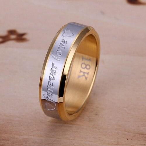 Free shipping For men love women gold color heart Ring Jewelry nice cute charm wedding gifts fashion Holiday gift R095