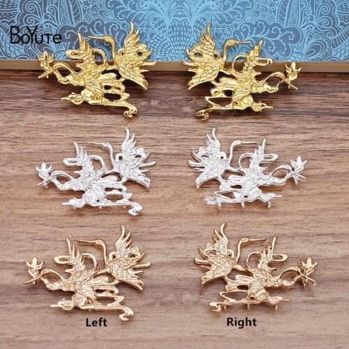 BoYuTe Wholesale 10Pcs Metal Alloy 48*37MM Crane Jewelry Materials Diy Hand Made Accessories Parts