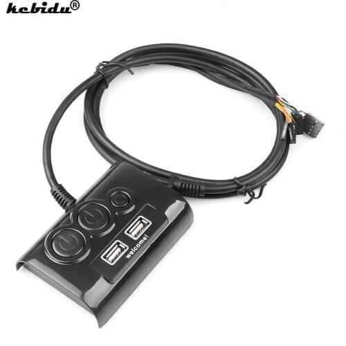 Desktop Computer PC Case Power Supply on/off Reset Button Switch for Office Internet Cafes Home with Double USB and Audio Ports