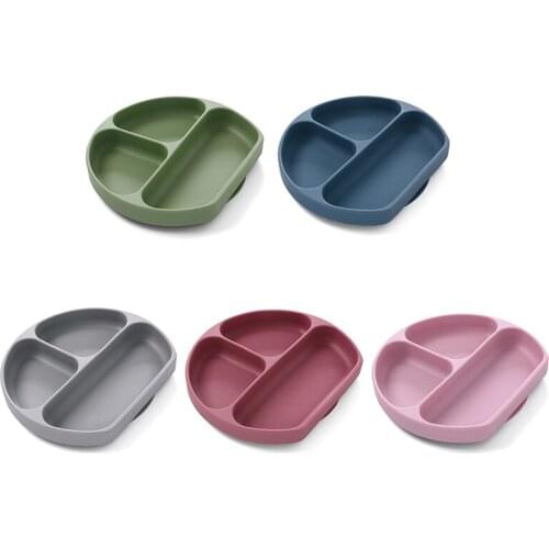 Childrens Plate Separate Tableware Baby Feeding Sets Toddlers Training Dinnerware BPA Free Food Grade Silicone Kids Bowl Dishes